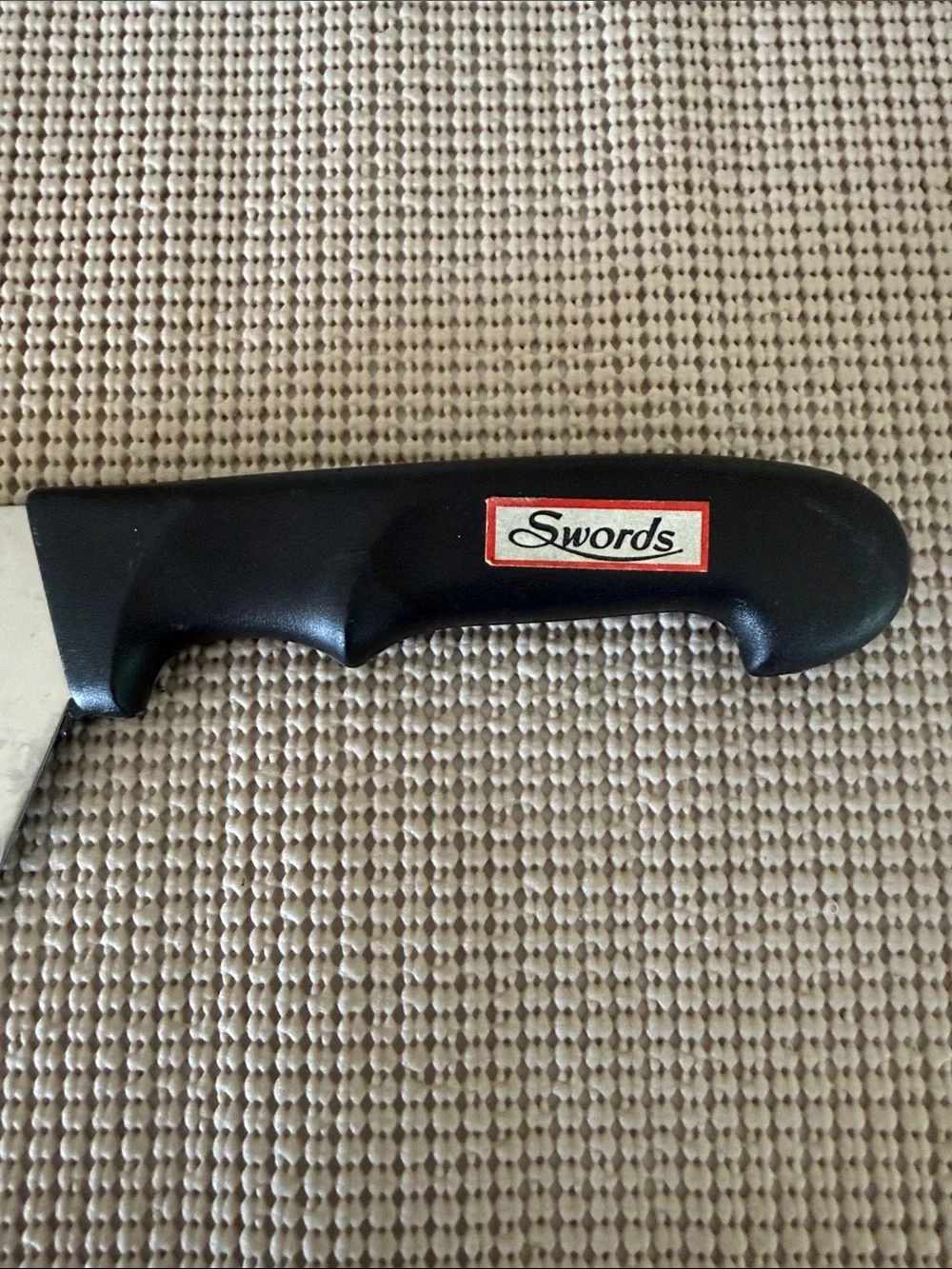 Rogers Vintage 6 inch Stainless Steel Cleaver with Black Handle